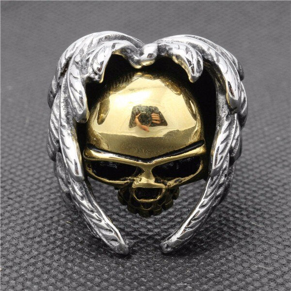 2017 New Cool Style Golden Fashion Skull Ring