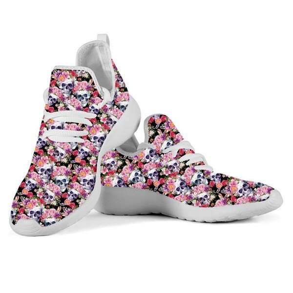 Punk 3D Rose Skull Print Woman Spring/Autumn Flats Shoes