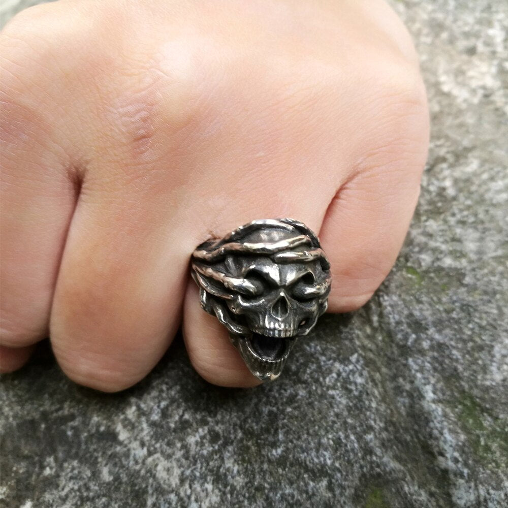 Skull 316L Stainless Steel Ring Biker Jewelry Men's Gothic Skull Rings