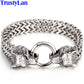 Skull Wolf Lion Head Bracelet Stainless Steel Men's Friendship Animal Bracelets