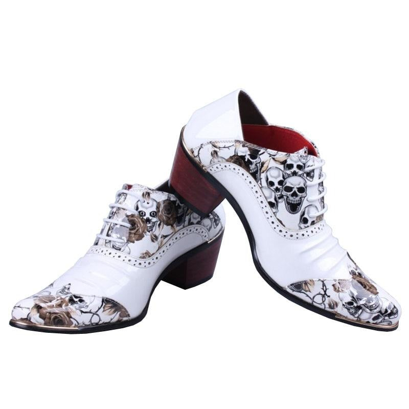 Men Skull Punk Western Cowboy Boots Mens Fashion