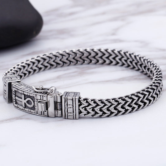 Rock Mens Bracelets Bangles Heavy Stainless Steel Charm Bracelet