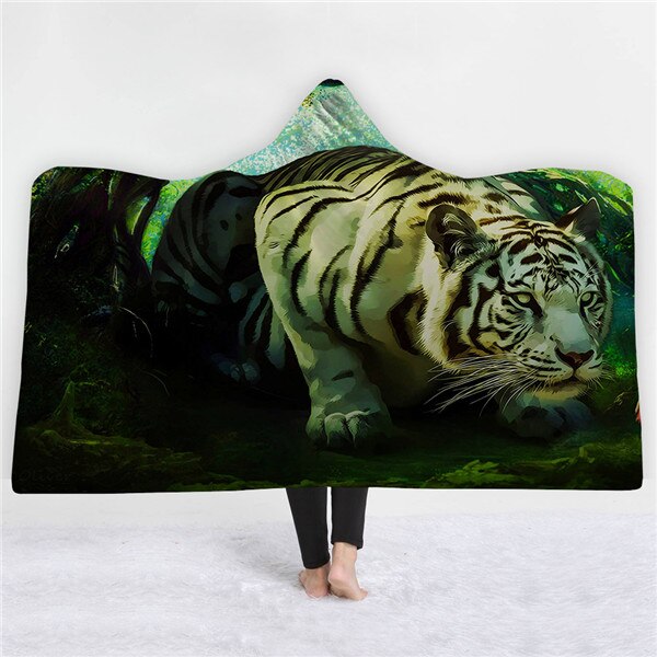 Tiger design Blankets hats keep warm sofa blankets comfortable soft twin