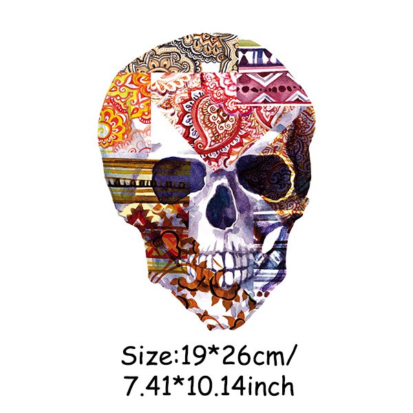 DIY Patches Clothes Stickers Iron-on Parches For Clothing West Coast Skull Patch Sticker Heat Transfer Badges Appliques