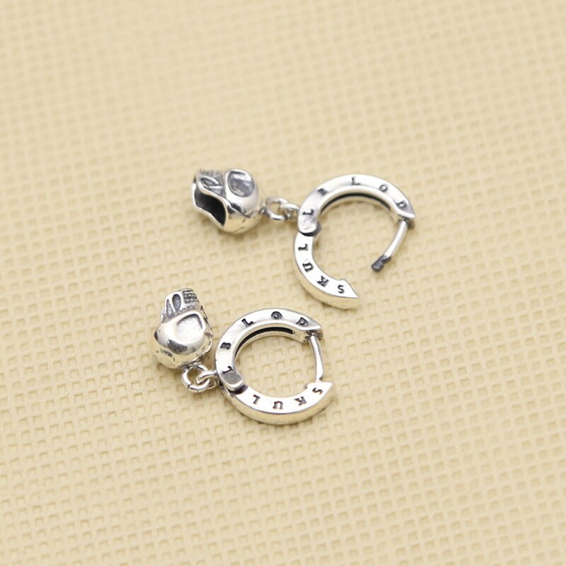 Punk Fashion Drop Earring 100% Real 925 Sterling Silver Fine Jewelry