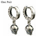 Women and Men Earring 925 Sterling Silver Vintage Punk Skull Earring