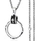 Male Stainless Steel Link Chain Round Circle Cross Pendant Necklace