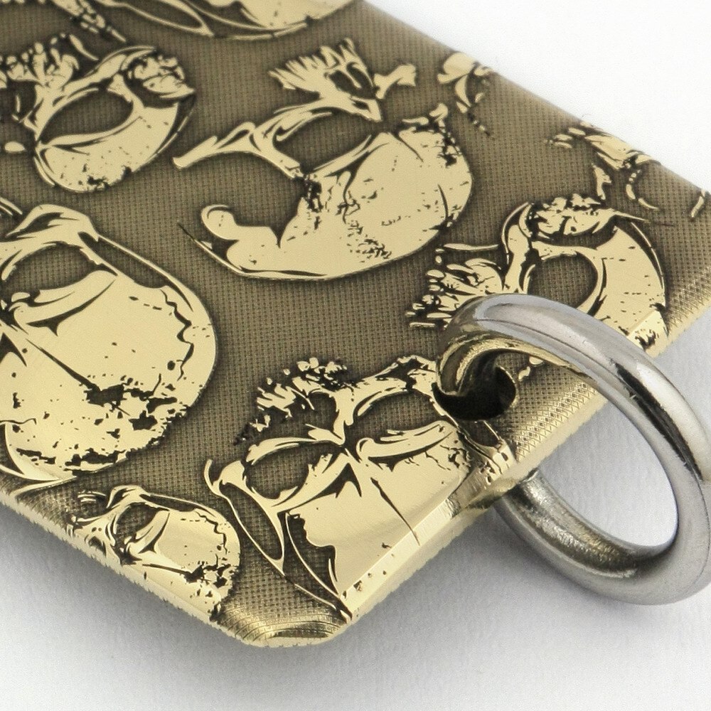 High Detail 2-side Deep Engraved Brass Skulls Pendant Biker Rock Punk Style