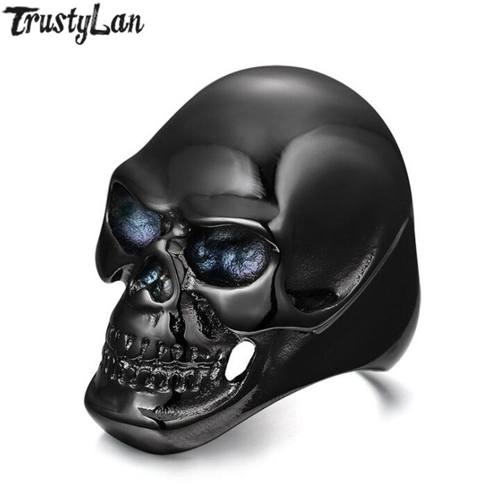 Black Stainless Steel Skull Rings For Men Jewelry