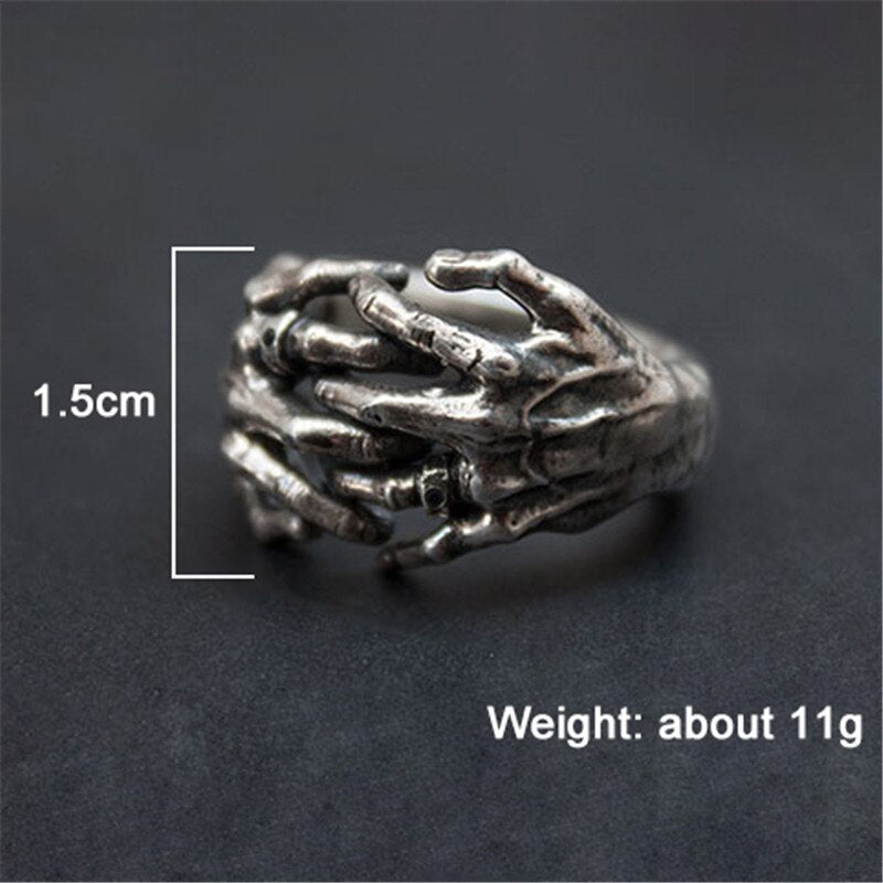 Skull Hand Thai Silver Open Rings