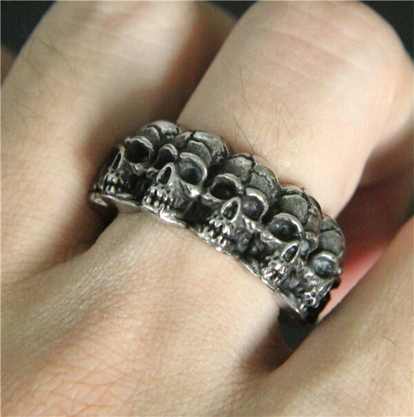 Stainless Steel Mens Women Fashion Fashion Biker Skull Ring