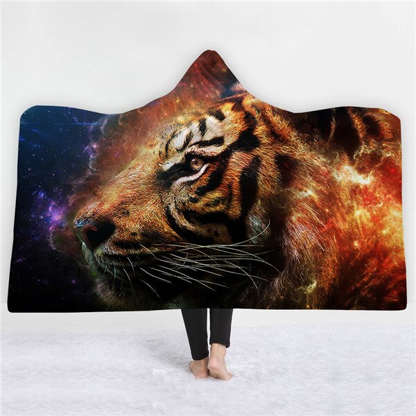 Tiger design Blankets hats keep warm sofa blankets comfortable soft twin