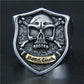 Stainless Steel Mens Women Shield Skull Ring
