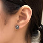 Punk Style Pure 925 Sterling Silver Skull And Flower Stud Earrings