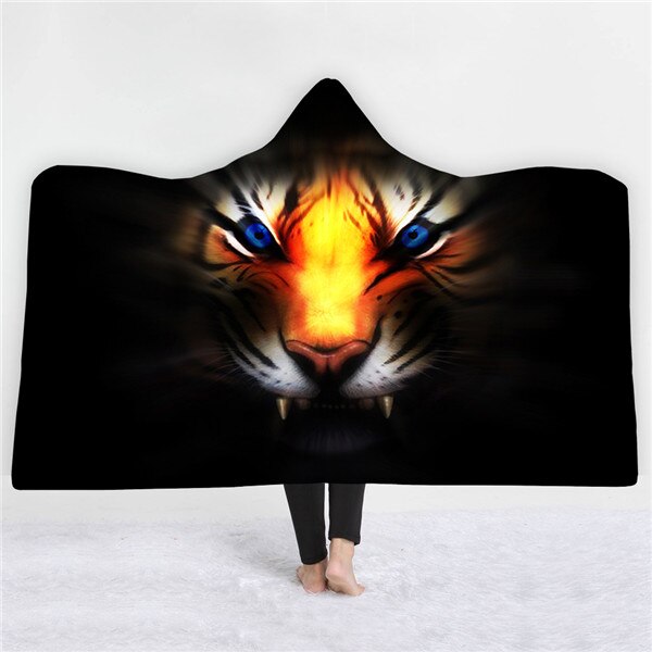 Tiger design Blankets hats keep warm sofa blankets comfortable soft twin