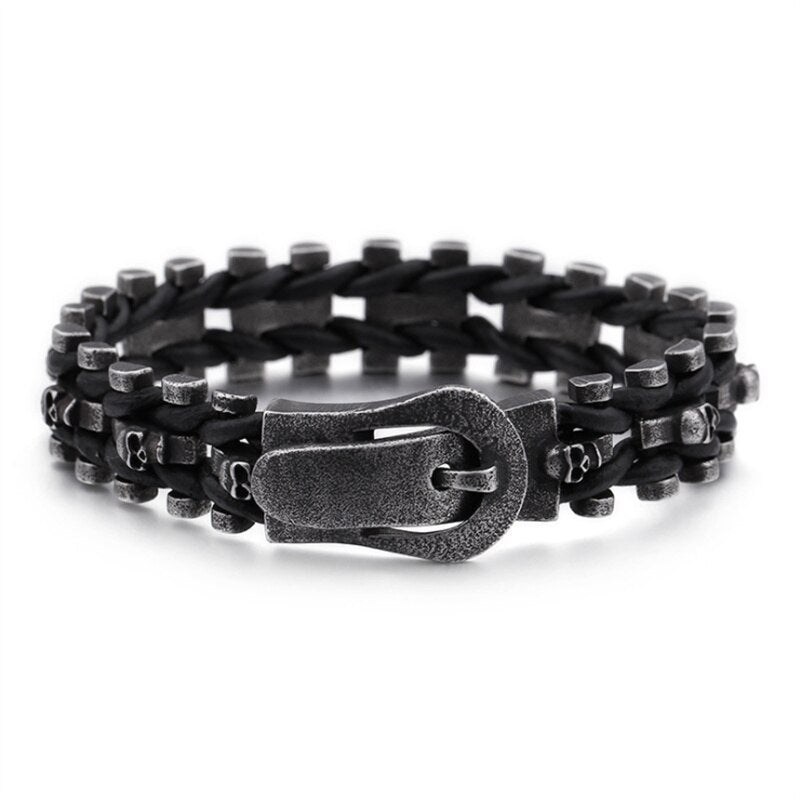 New Men Bracelet Vintage Skull Skeleton Charm Link Chain Brecelet