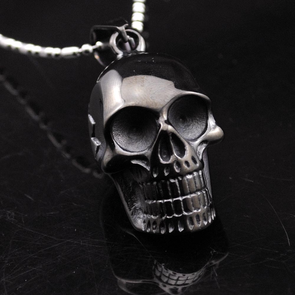 Black Stainless Steel Pendant Skull Necklace Men Jewelry