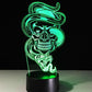 3D LED Color Night Light Changing Lamp Halloween Skull  Light Acrylic 3D