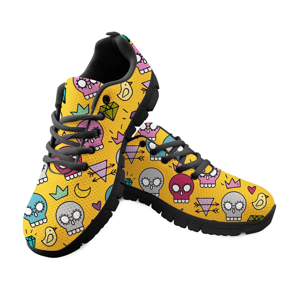 Female Spring Summer Flats Casual Shoes High Quality Skull