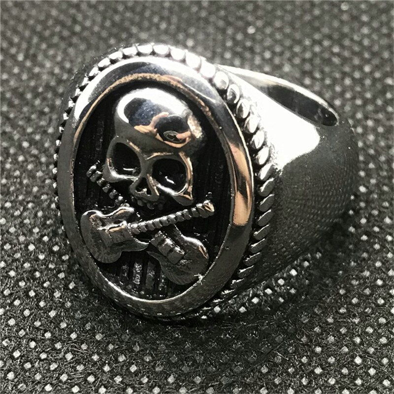 Stainless Steel Band Party Punk Skull Ring