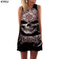 Skull Dress Women Black Short Geometric Korean Style