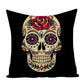 Colorful Square Pillow cover Sugar Skull Decor Living Room