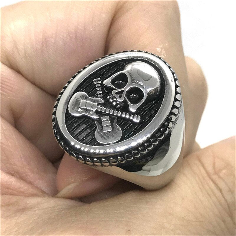 Stainless Steel Band Party Punk Skull Ring