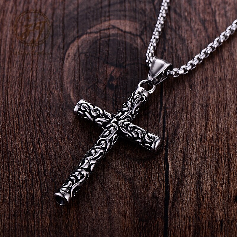 Cross necklace pendant chain stainless steel biker jewelry gifts