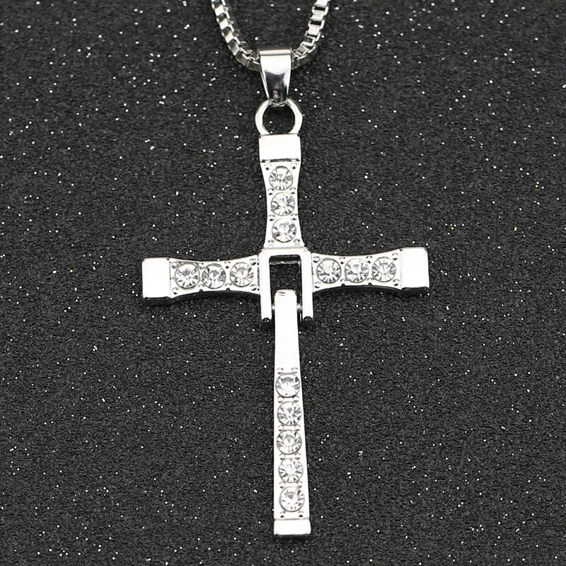 Fast And Furious 8 Necklace Dominic Toretto Cross Silver