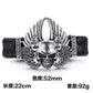 8.66'' Cool 316L Stainless Steel Men's Heavy Genuine leather Large Angel