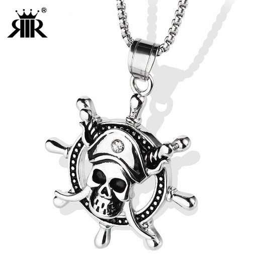 RIR Pirate of The Caribbean Necklace Dead Pirate Skull