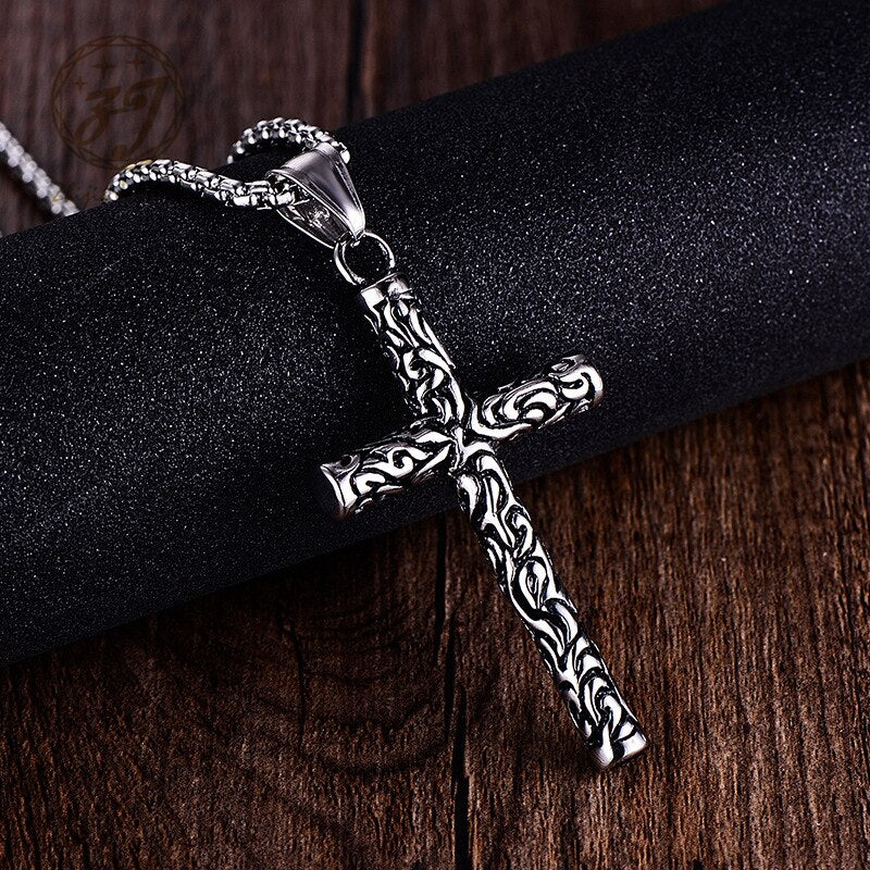 Cross necklace pendant chain stainless steel biker jewelry gifts