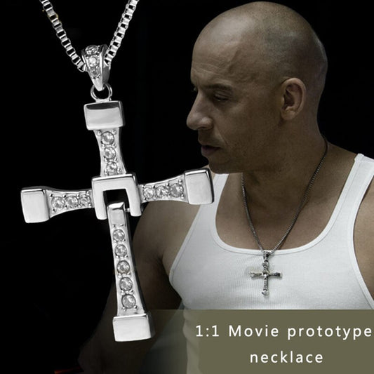 Fast And Furious 8 Necklace Dominic Toretto Cross Silver