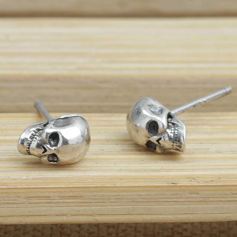 New Hot Sale Personality Skull Earring 100% 925 sterling silver brand