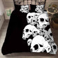 YI CHU XIN sugar Skull Bedding Set Duvet Cover Blue Fire Bedclothes 3pcs
