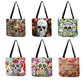 Floral Skull Customized Tote Bag  Linen Handbags for Women Lady