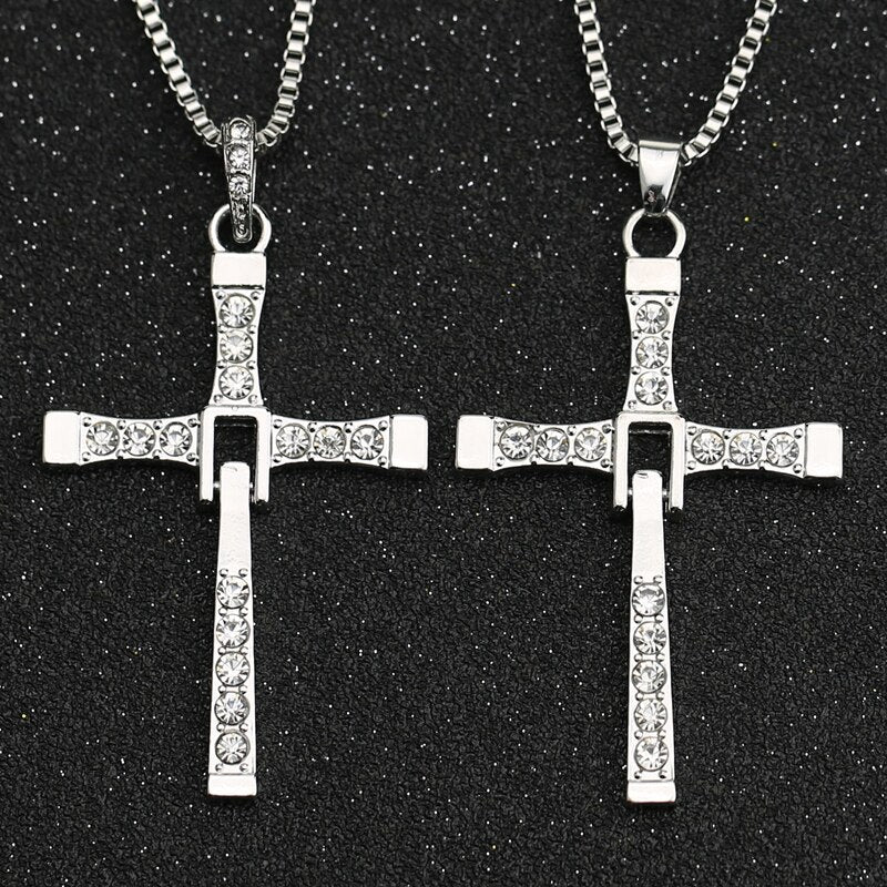 Fast And Furious 8 Necklace Dominic Toretto Cross Silver