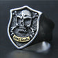 Stainless Steel Mens Women Shield Skull Ring