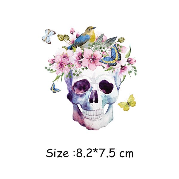 DIY Patches Clothes Stickers Iron-on Parches For Clothing West Coast Skull Patch Sticker Heat Transfer Badges Appliques