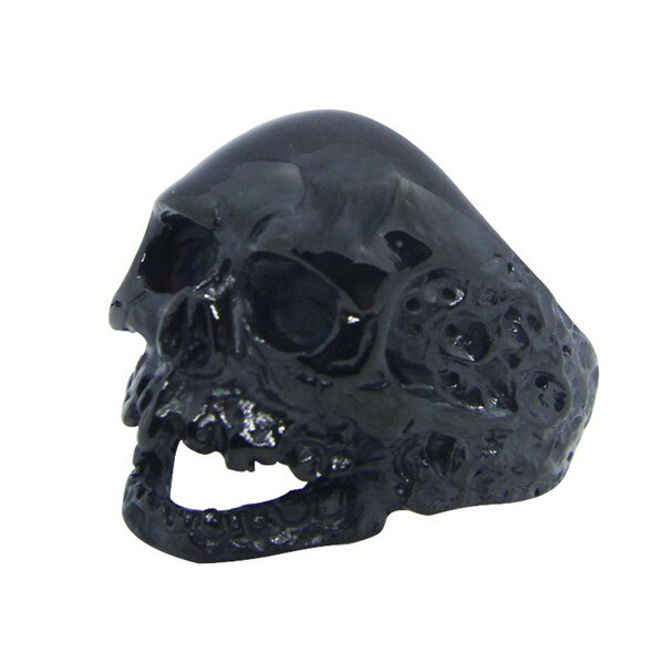 Stainless Steel Small Black Gold Retro Death Skull Ring Vintage