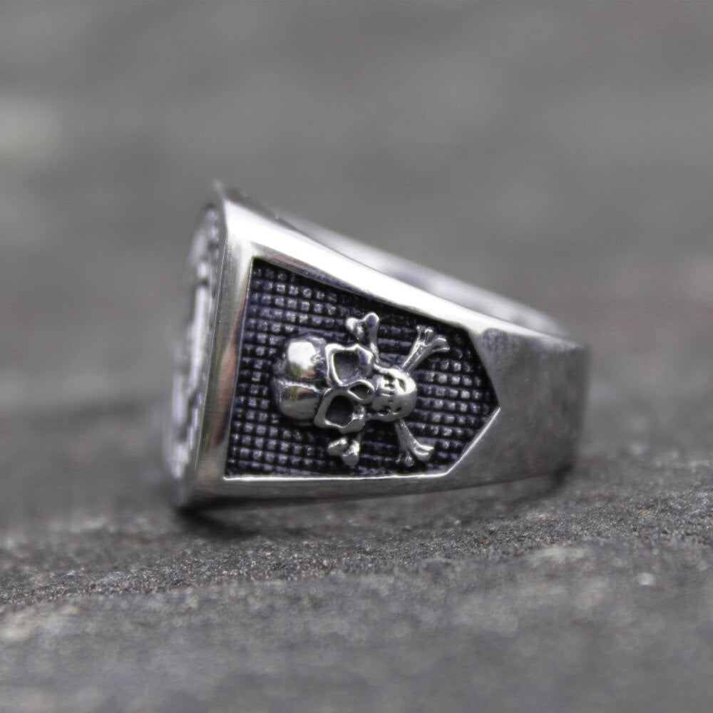 Mens Stainless Steel Ring Whom virtue unites, death will not separate.