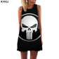 Skull Dress Women Skeleton Boho Gray 3d Print Ink