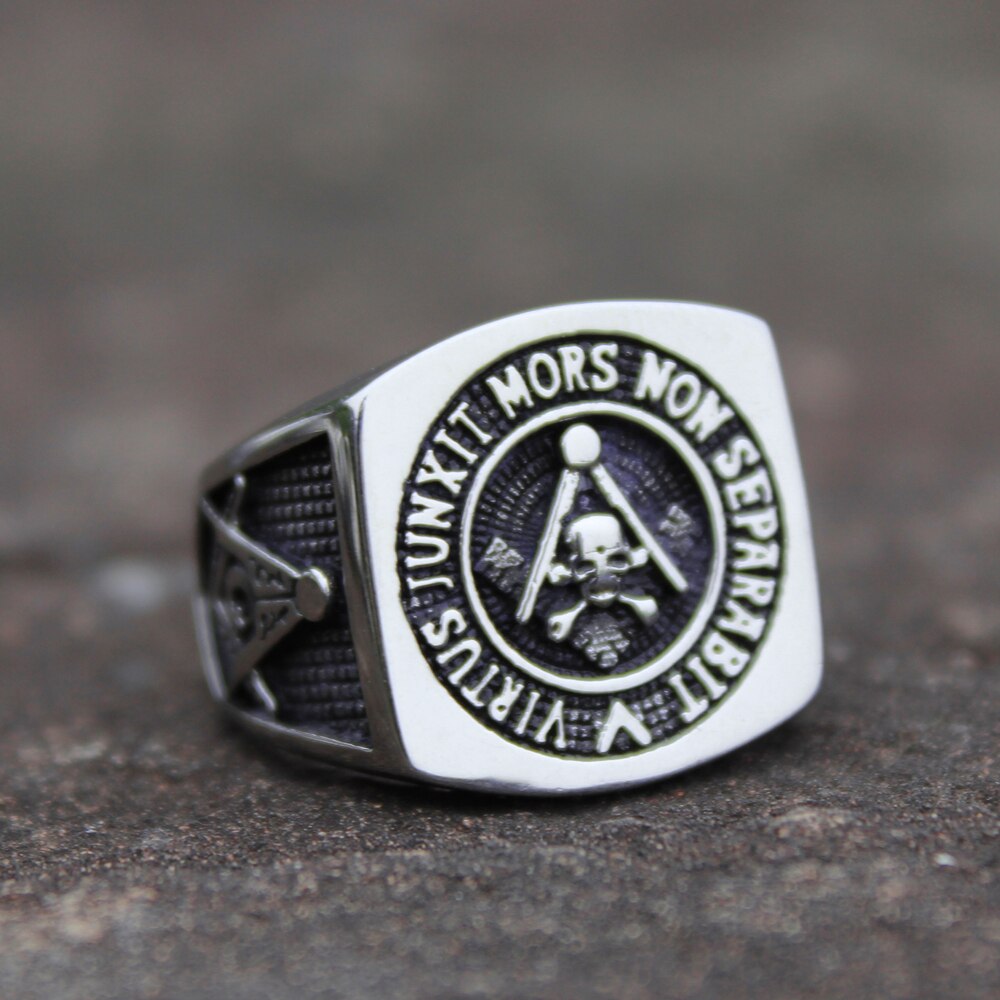 Mens Stainless Steel Ring Whom virtue unites, death will not separate.