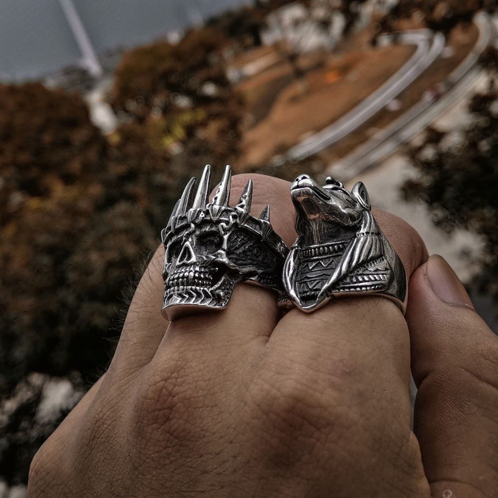 Mens Classical Nobility King Crown Skull 316L Stainless Steel