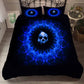 YI CHU XIN sugar Skull Bedding Set Duvet Cover Blue Fire Bedclothes 3pcs