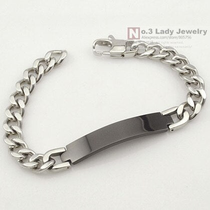 Stainless Steel ID Bracelet For Men Jewelry masculina pulseira