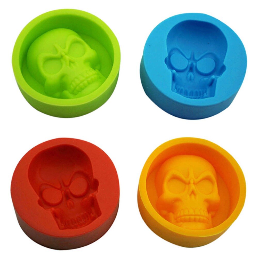 3D Mini Skull Head Silicone Cake Molds Ice Cube Tray Party Fondant Cake