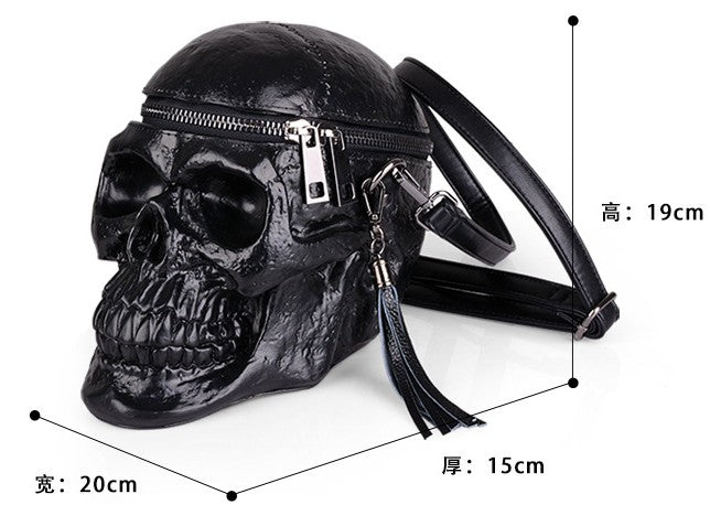 Women Bag Funny Skeleton Head Black