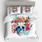 Halloween Fashion Sugar Skull Bedding Set Floral Bed Duvet Cover