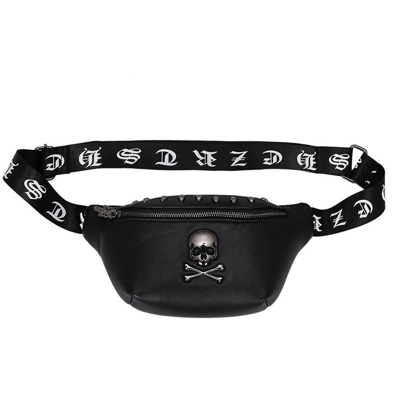 Classic Rivet Skull Men Waist Bag Rock Women's Belt Bag